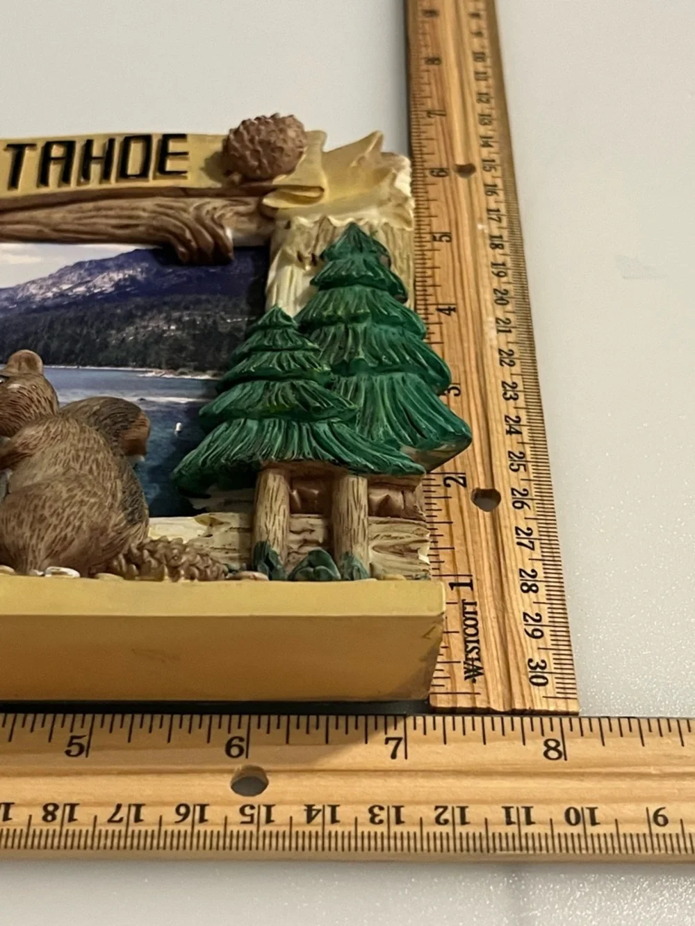 Lake Tahoe Squirrel & Pinecone Resin free-standing 3D Frame - Brown/Green
